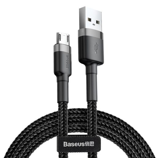 BASEUS CAFULE (MICRO | 2 M) GRAY-BLACK 1,5A - DATOVÝ KABEL