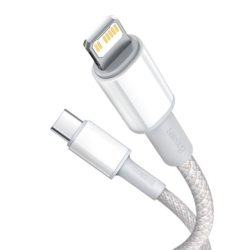BASEUS  HIGH DENSITY PD USB-C - LIGHTNING 2,0 M 20W WHITE