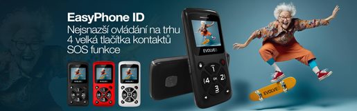 EVOLVEO EASYPHONE ID, MOBILNÍ TELEFON PRO SENIORY, BÍLÁ