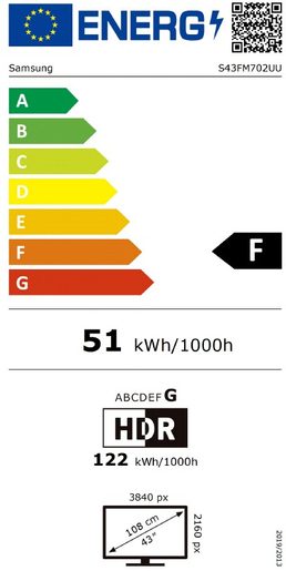 SAMSUNG SMART MONITOR/M70F/43"/VA/4K UHD/60HZ/4MS/ČERNÁ/2R