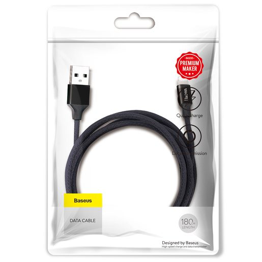 BASEUS DATOVÝ KABEL YIVEN (LIGHTNING / 8-PIN / 1,8 M) BLACK