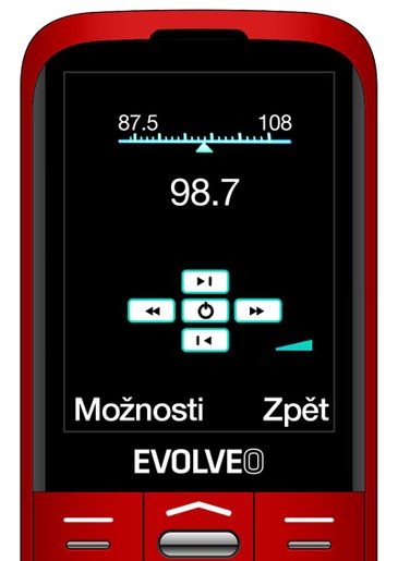 EVOLVEO EASYPHONE XO, MOBILNÍ TELEFON PRO SENIORY S NABÍJECÍM STOJÁNKEM (ČERVENÁ BARVA)