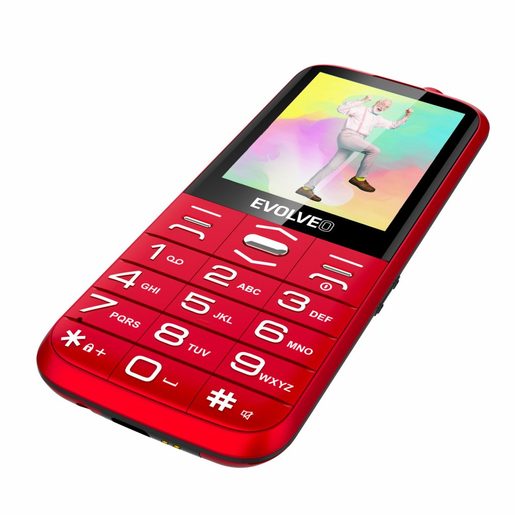 EVOLVEO EASYPHONE XO, MOBILNÍ TELEFON PRO SENIORY S NABÍJECÍM STOJÁNKEM (ČERVENÁ BARVA)