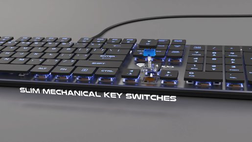 PLOCHÁ MECHANICKÁ KLÁVESNICE GENESIS THOR 420 RGB US, CONTENT SLIM BLUE SWITCH, SOFTWARE