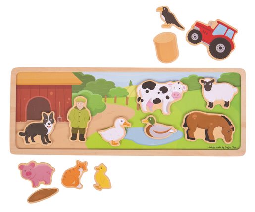 BIGJIGS TOYS MAGNETICKÉ PUZZLE FARMA