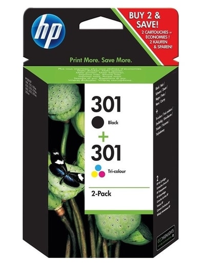 HP 301 COMBO PACK ( ČERNÁ, 3BARENÁ), N9J72AE