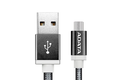 ADATA MICRO USB KABEL PLETENÝ 1M ČERNÝ