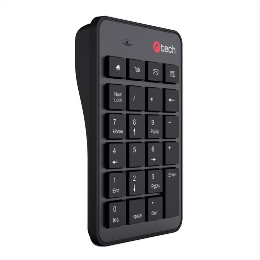 KLÁVESNICE C-TECH KBN-02WS, BEZDRÁTOVÁ, NUMERICKÁ,