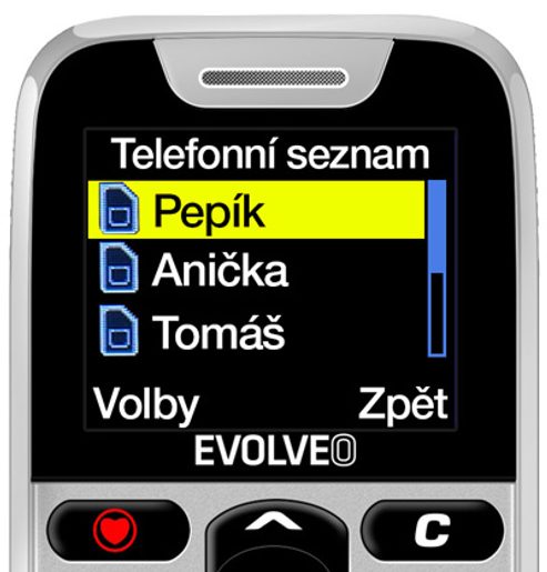 EVOLVEO EASYPHONE, MOBILNÍ TELEFON PRO SENIORY S NABÍJECÍM STOJÁNKEM, BÍLÁ