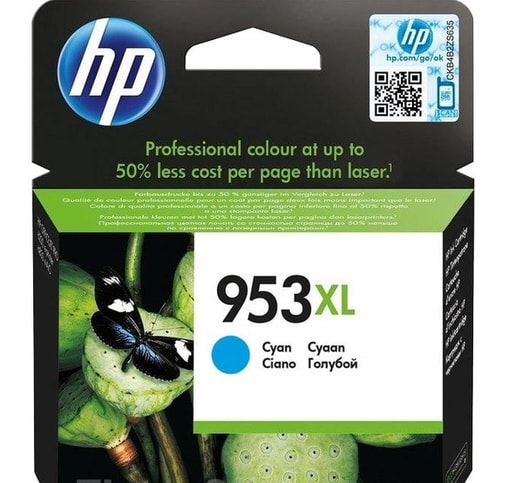 HP 953XL AZUROVÁ INKOUSTOVÁ KAZETA, F6U16AE