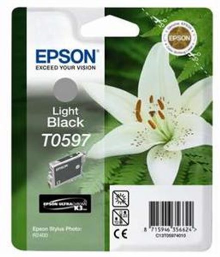 EPSON INK CTRG LIGHT BLACK PRO R2400 T0597