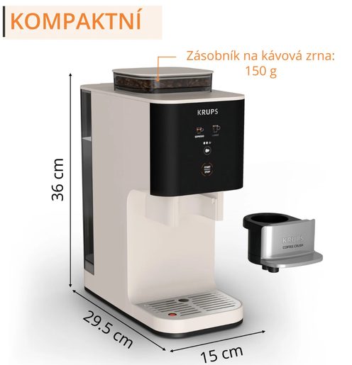 KRUPS SA4001E0 COFFEE CRUSH IVORY - AUTOMATICKÝ KÁVOVAR