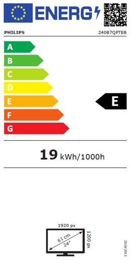 24" LED PHILIPS 240B7QPTEB-WUXGA,IPS,DPI/O,R,P