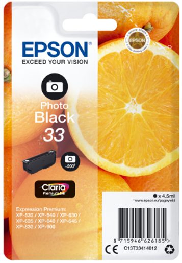 EPSON SINGLEPACK PHOTO BLACK 33 CLARIA PREMIUM INK