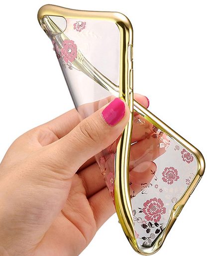 TPU POUZDRO FLOWER SAMSUNG J320 GALAXY J3 GOLD
