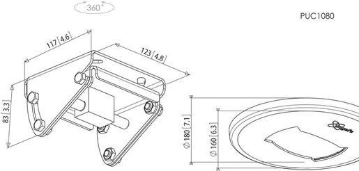 VOGEL´S STROPNÍ ÚCHYT PUC 1080, NATÁČENÍ, NAD 40"