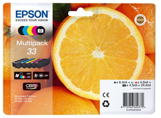 EPSON MULTIPACK 5-COLOURS 33 CLARIA PREMIUM INK