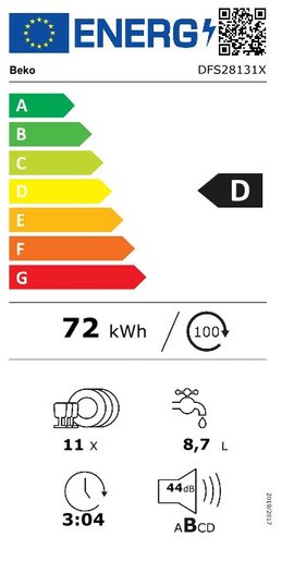 BEKO DFS 28131 X - VOLNĚ STOJÍCÍ MYČKA NÁDOBÍ (45CM)
