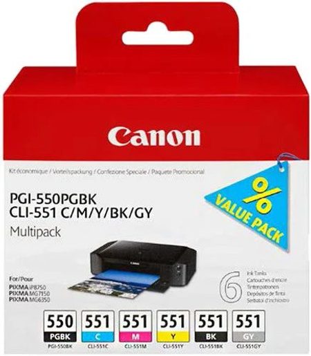 CANON PGI-550 + CLI-551 C/M/Y/BK/GY MULTI PACK