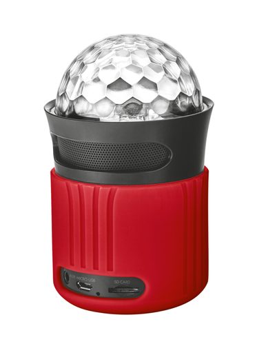 TRUST DIXXO GO WIRELESS BLUETOOTH SPEAKER WITH PARTY LIGHTS - RED