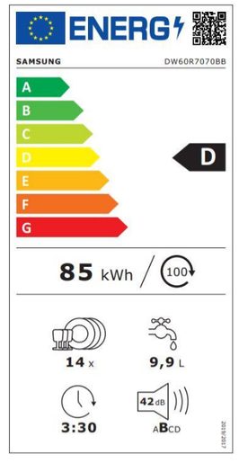 SAMSUNG DW60R7070BB - VESTAVNÁ MYČKA NÁDOBÍ (60CM)