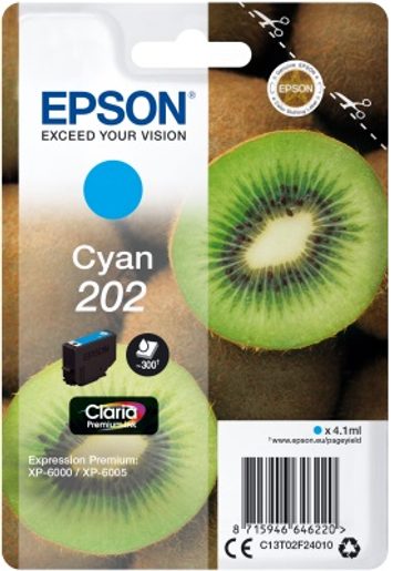 EPSON CYAN 202 CLARIA PREMIUM INK AX 4,1ML