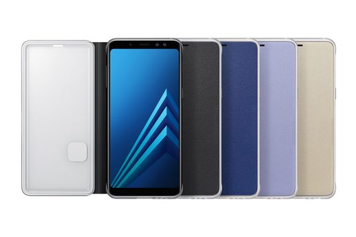 SAMSUNG FLIPOVÉ NEONOVÉ POUZDRO PRO A8 2018 GOLD