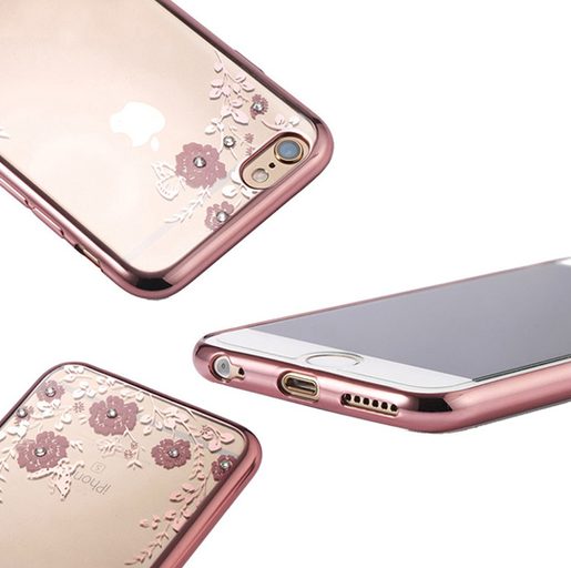 TPU POUZDRO FLOWER IPHONE X/XS ROSE GOLD