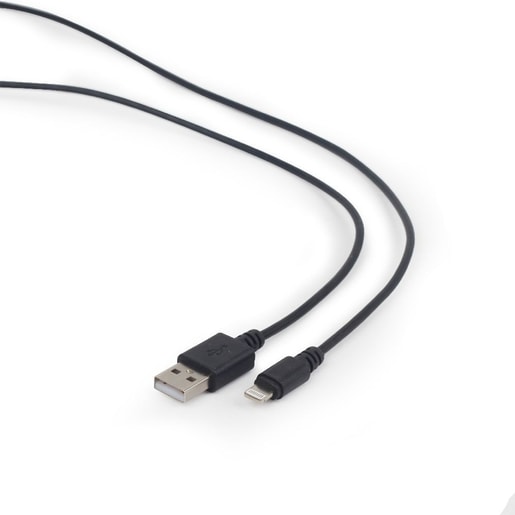 KABEL CABLEXPERT USB 2.0 LIGHTNING (IP5 A VYŠŠÍ) NABÍJECÍ A SYNCHRONIZAČNÍ KABEL, 1M, ČERNÝ