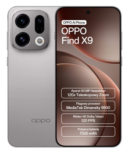 OPPO FIND X9 12 GB / 512 GB 5G ŠEDÝ