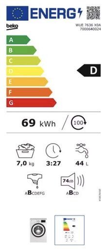 BEKO WUE7636X0A - PŘEDEM PLNĚNÁ PRAČKA