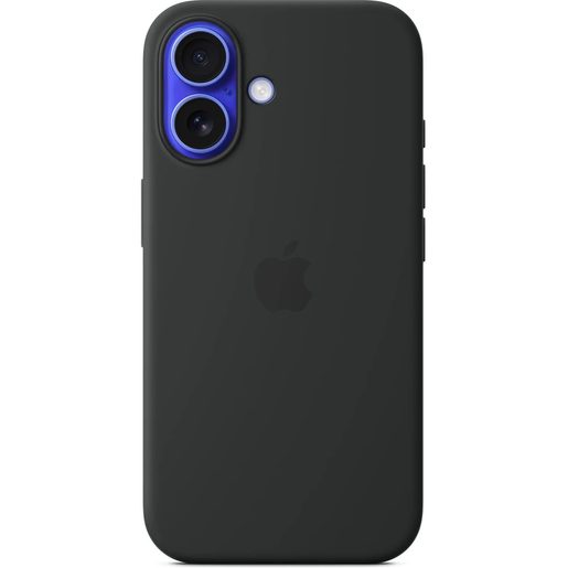 IPHONE 16 PLUS SILICONE CASE WITH MS - BLACK