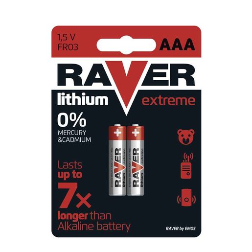 BATERIE RAVER 2X AAA LITHIUM