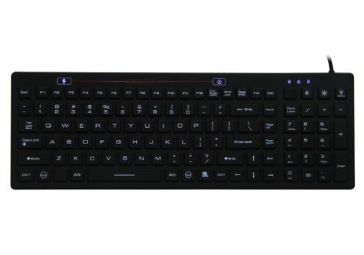 SK312BL – PRŮMYSLOVÁ SILIKONOVÁ ANTIBAKTERIÁLNÍ KLÁVESNICE PODSVÍCENÁ, CZ, USB, IP68