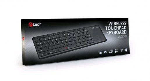 C-TECH BEZDRÁTOVÁ KLÁVESNICE S TOUCHPADEM WLTK-01 ČERNÁ, USB