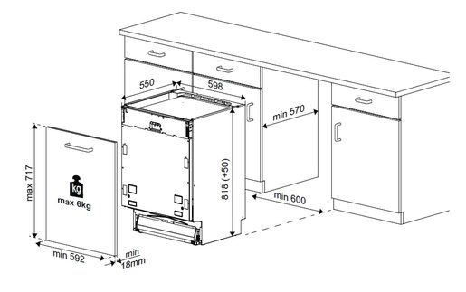 BEKO DIN 28423 - VESTAVNÁ MYČKA NÁDOBÍ (60CM)