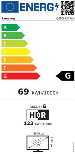 SAMSUNG/QE50LS03F/50"/4K UHD/ČERNÁ