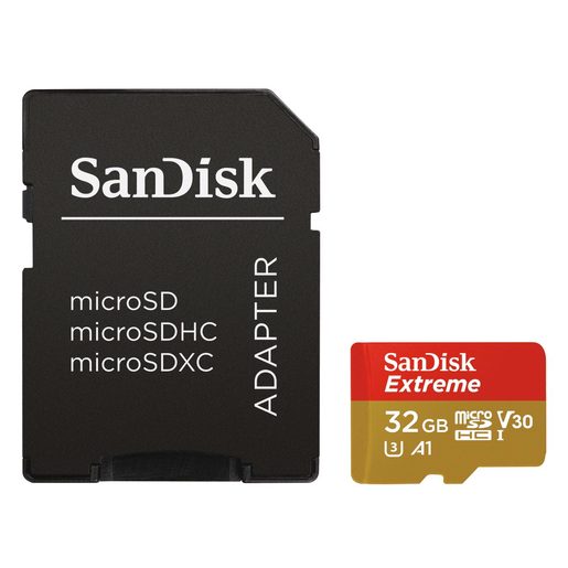 SANDISK EXTREME MICROSDHC 32GB 100MB/S + ADAPTÉR