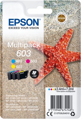 EPSON MULTIPACK 3-COLOURS 603, CYAN, MAGENTA, YELLOW