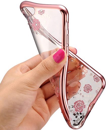TPU POUZDRO FLOWER XIAOMI REDMI 7 ROSE GOLD
