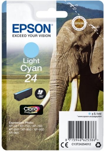 EPSON SINGLEPACK LIGHT CYAN 24 CLARIA PHOTO HD INK