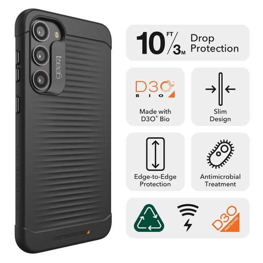 GEAR4 HAVANA D3O KRYT SAMSUNG GALAXY S23+ ČERNÝ