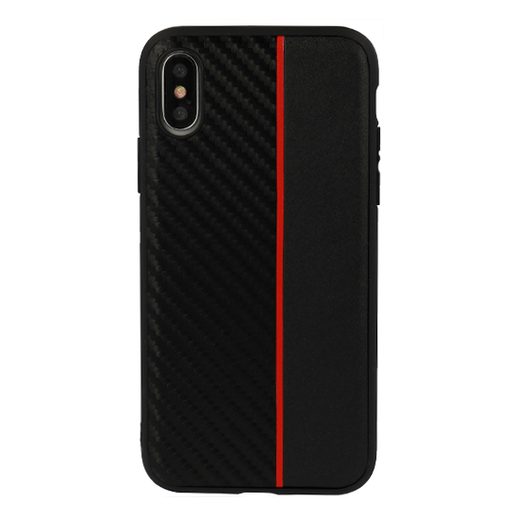 TPU CARBON RALLY POUZDRO PRO HUAWEI P30 BLACK/RED