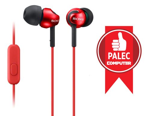SONY SLUCHÁTKA MDR-EX110AP, HANDSFREE, ČERVENÉ