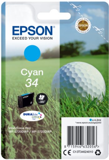 EPSON SINGLEPACK CYAN 34 DURABRITE ULTRA INK