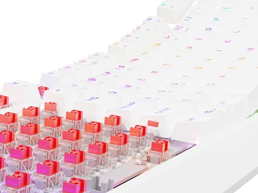 GENESIS HERNÍ KLÁVESNICE THOR 230/TKL/RGB/OUTEMU RED/BEZDRÁTOVÁ USB + BLUETOOTH/US LAYOUT/BÍLÁ