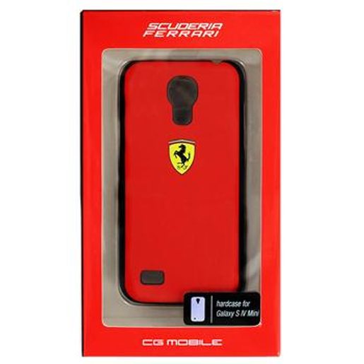 FESCHCS4MRE FERRARI SCUDERIA RUBBER RED BACK COVER FOR SAMSUNG I9195 GALAXY S4MINI