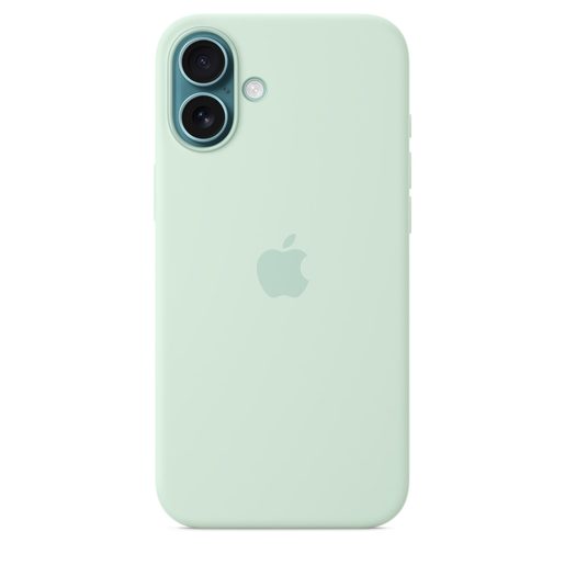 IPHONE 16 PLUS SILICONE CASE WITH MS - AQUAMARINE