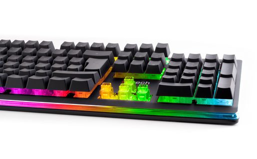 POLOMECHANICKÁ HERNÍ KLÁVESNICE C-TECH IRIS (GKB-08), CASUAL GAMING, CZ/SK, DUHOVÉ PODSVÍCENÍ, USB