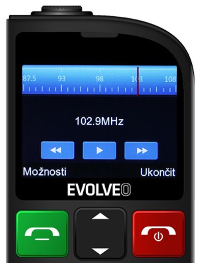 EVOLVEO EASYPHONE FL, MOBILNÍ TELEFON PRO SENIORY S NABÍJECÍM STOJÁNKEM, ČERNÁ